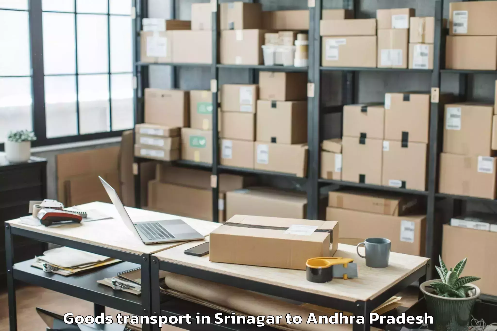 Efficient Srinagar to Vinukonda Goods Transport